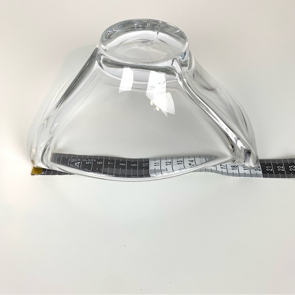 Daum France Freeform Glass Bowl Triangular Vtg Signed Heavy Organic MCM - Picture 6 of 11